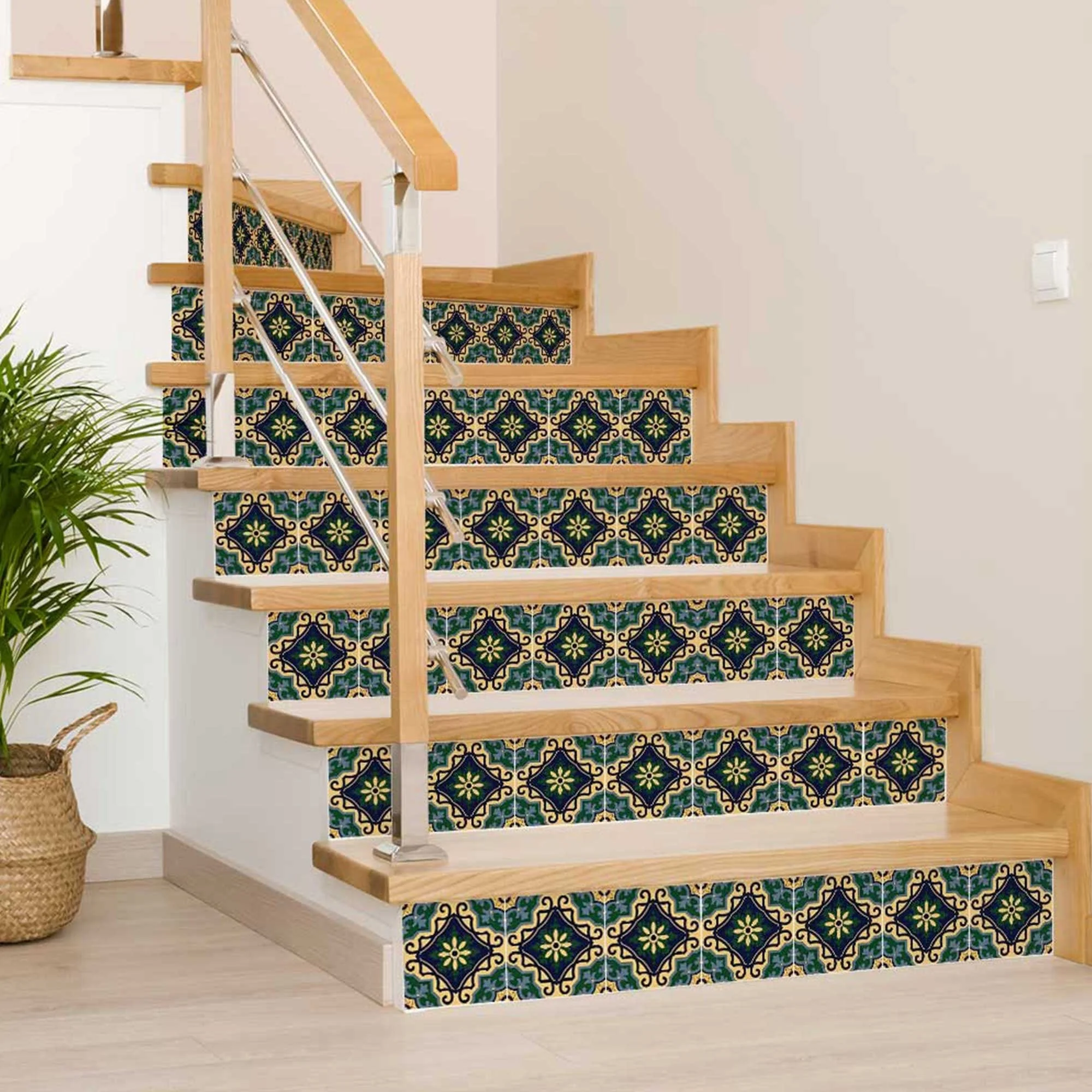 6" X 6" Agean Blue and Green Peel and Stick Tiles - Image 6
