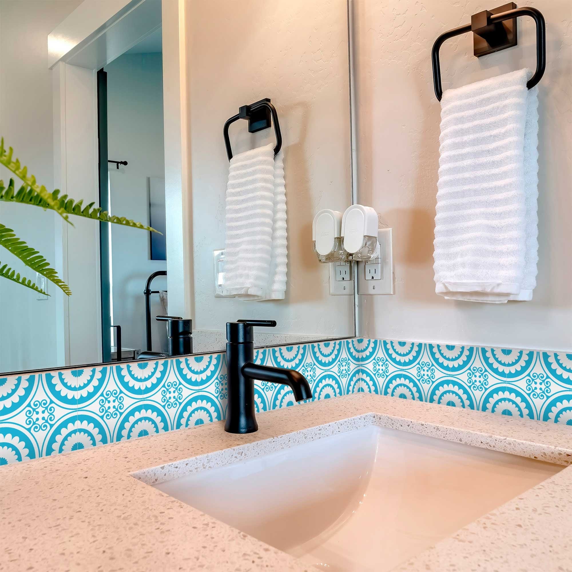 6" X 6" Aqua Gerber Removable Peel and Stick Tiles - Image 5