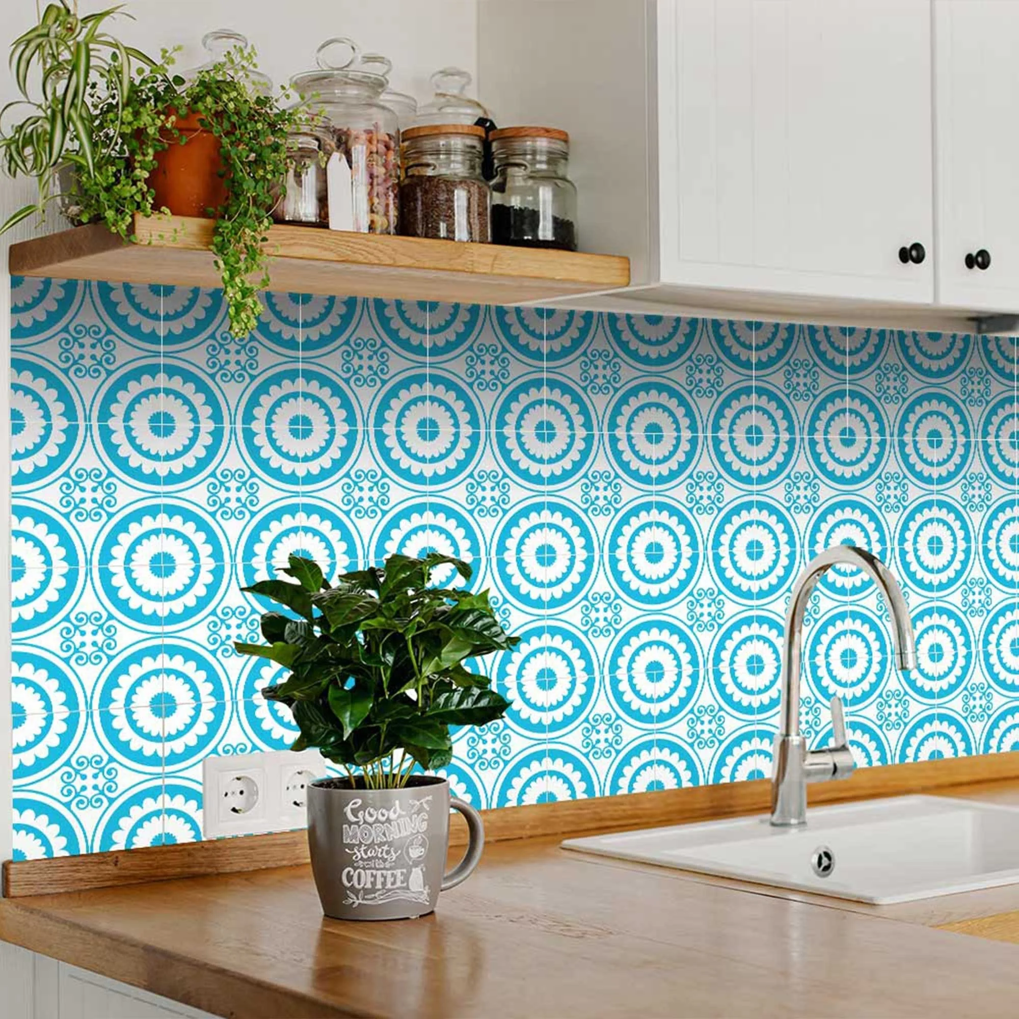 6" X 6" Aqua Gerber Removable Peel and Stick Tiles - Image 7