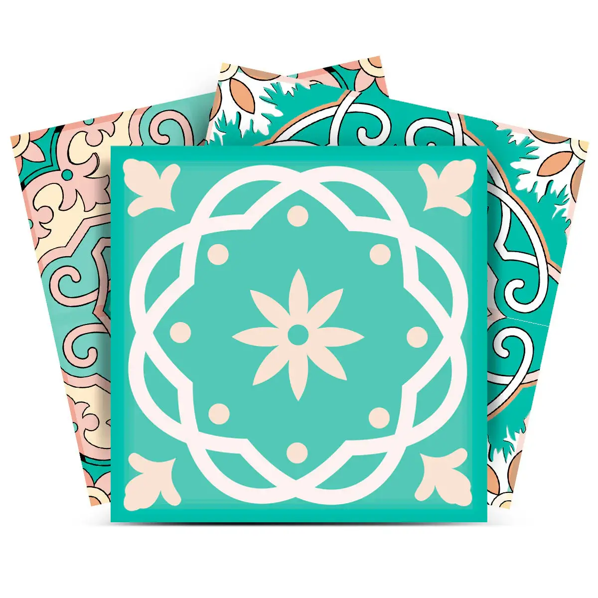 6" X 6" Aquamarine Mosaic Peel And Stick Removable Tiles - Image 3