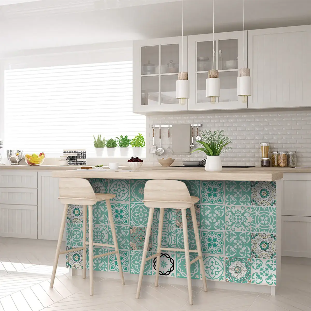 6" X 6" Aquamarine Mosaic Peel And Stick Removable Tiles - Image 8