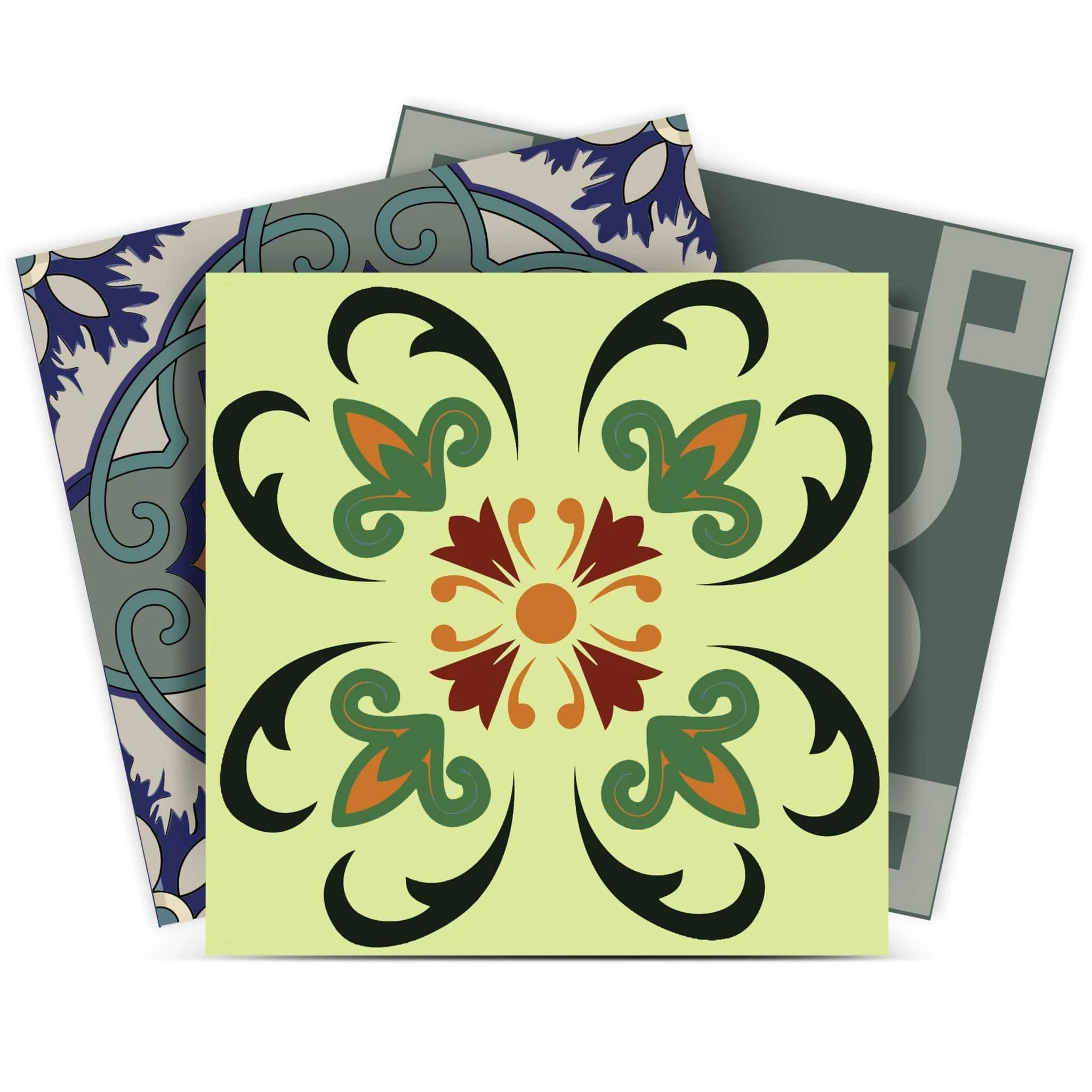 6" X 6" Auguri Flora Peel and Stick Removable  Tiles