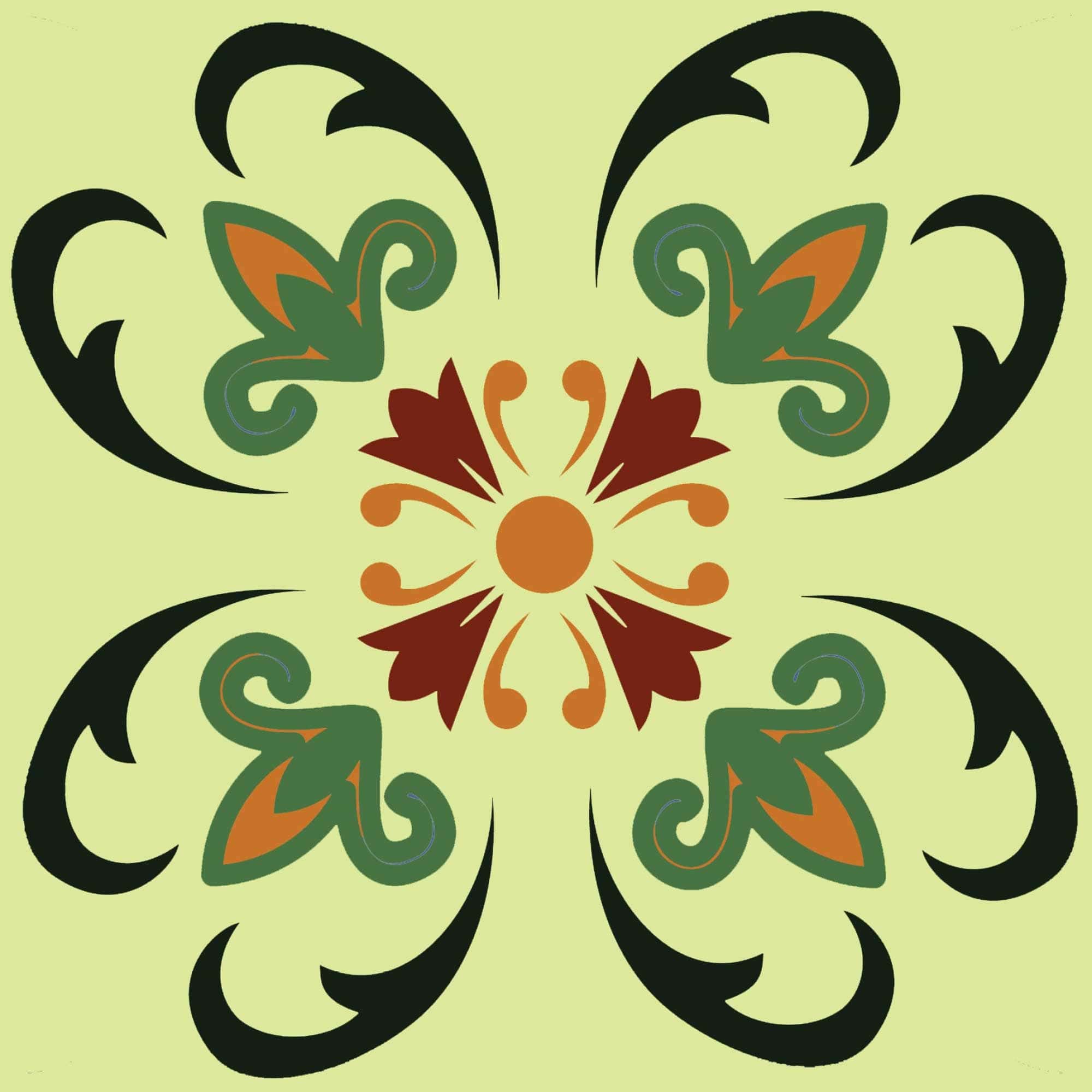 6" X 6" Auguri Flora Peel and Stick Removable  Tiles - Image 2
