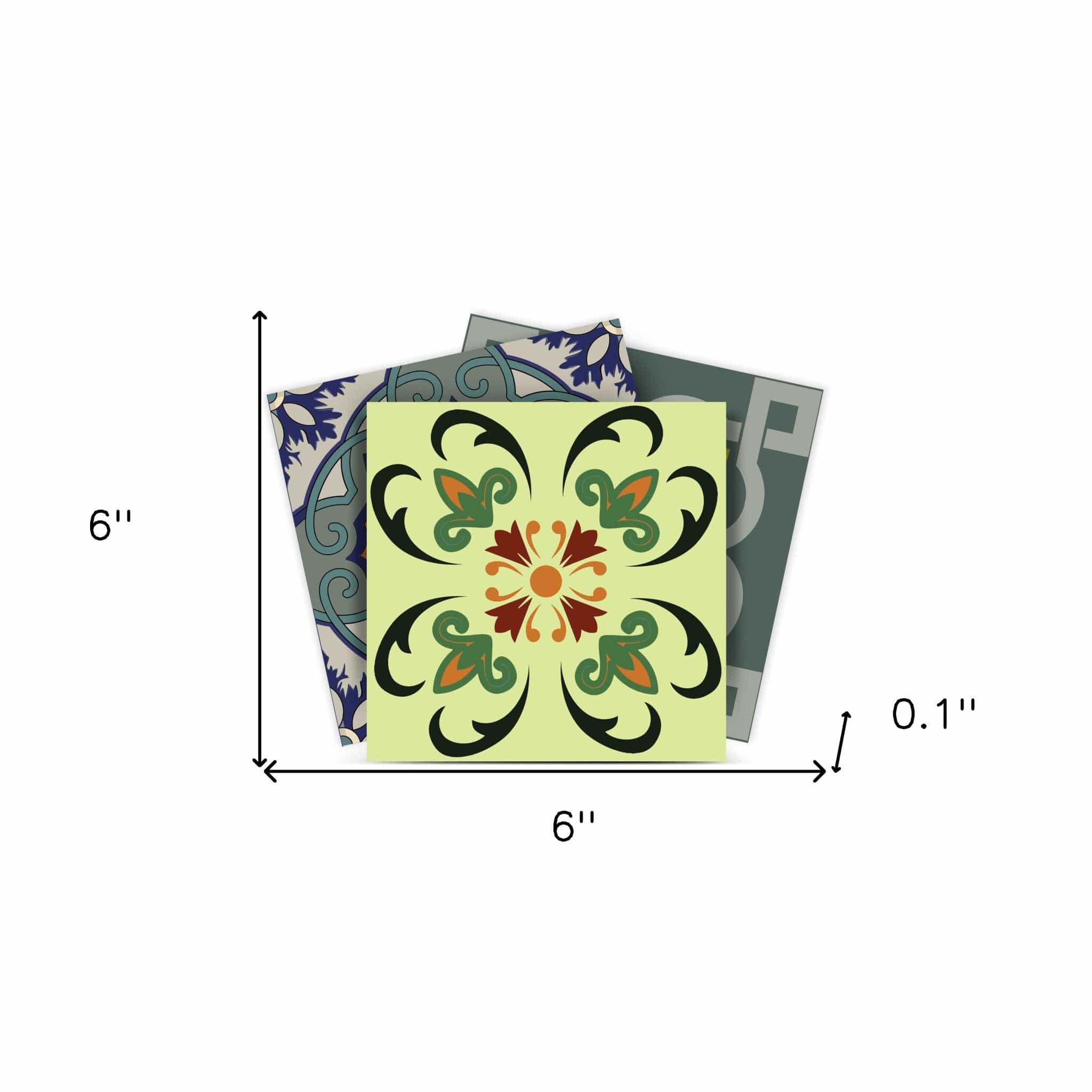 6" X 6" Auguri Flora Peel and Stick Removable  Tiles - Image 9