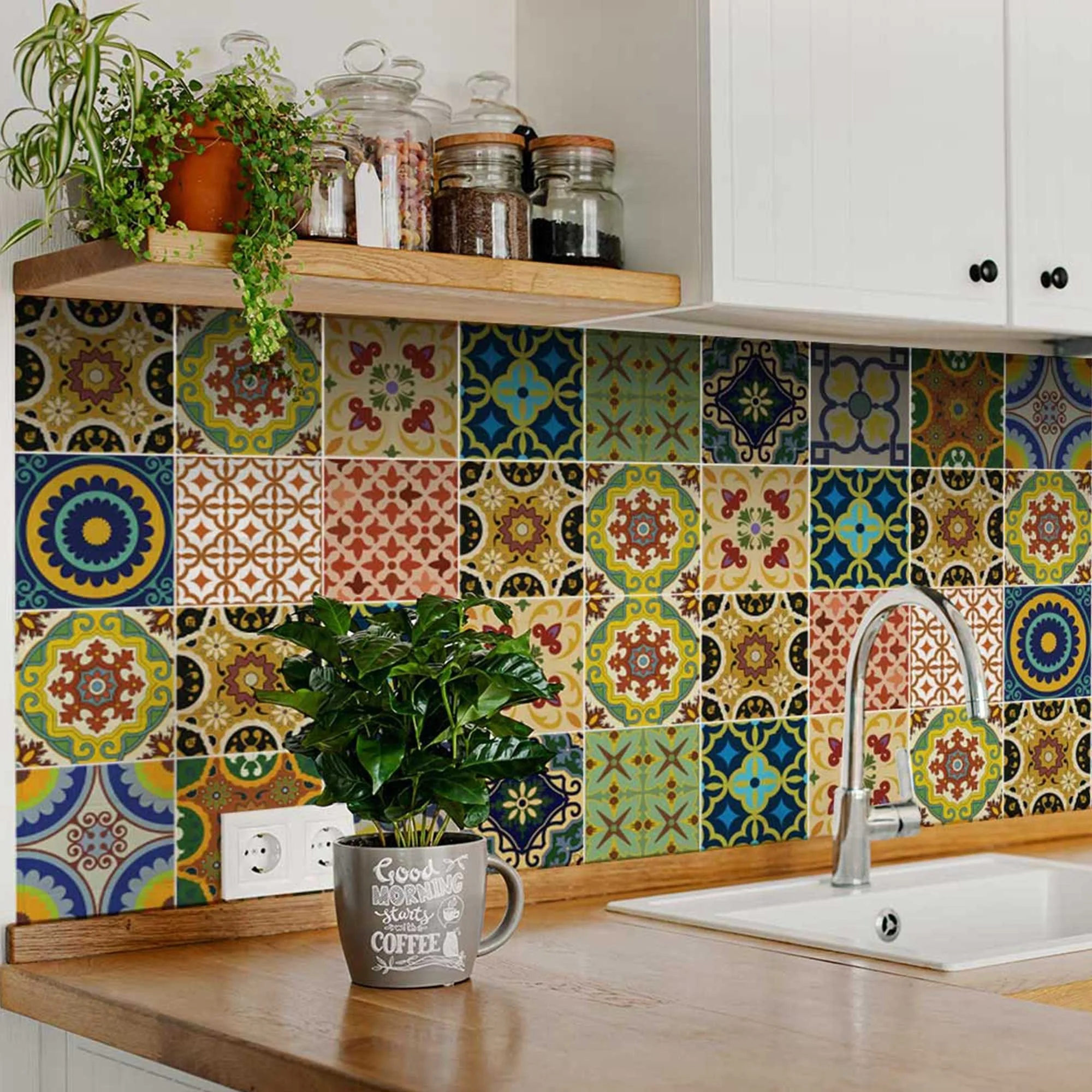 6" X 6" Auguri Mix Peel and Stick Removable  Tiles - Image 4