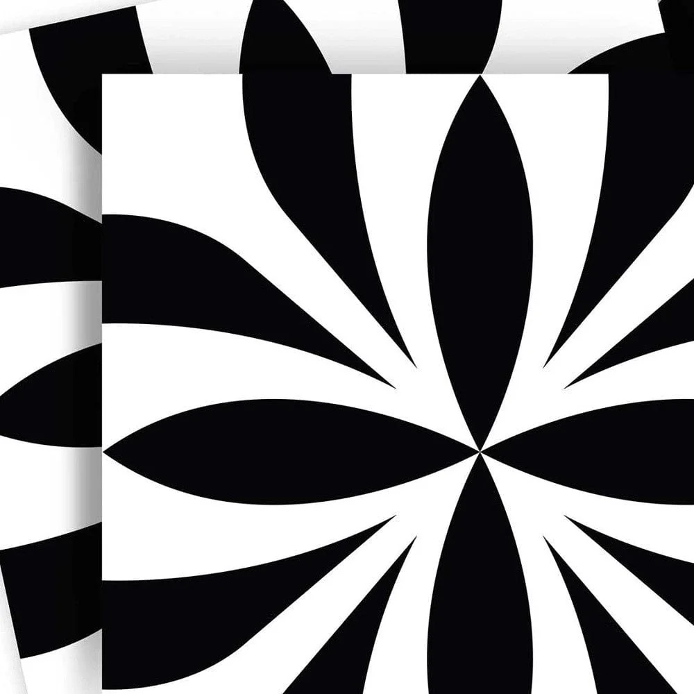 6" X 6" Black and White Colla Peel and Stick Removable Tiles - Image 3