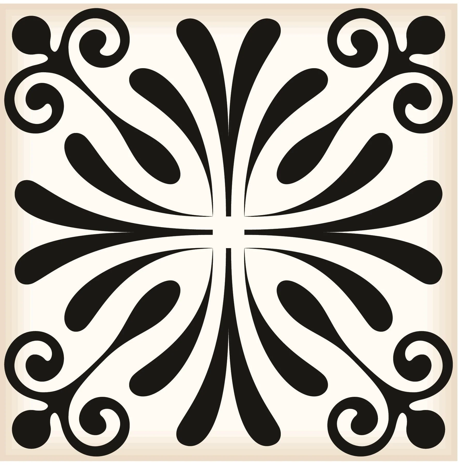 6" X 6" Black and White Flo Peel and Stick Removable Tiles - Image 2