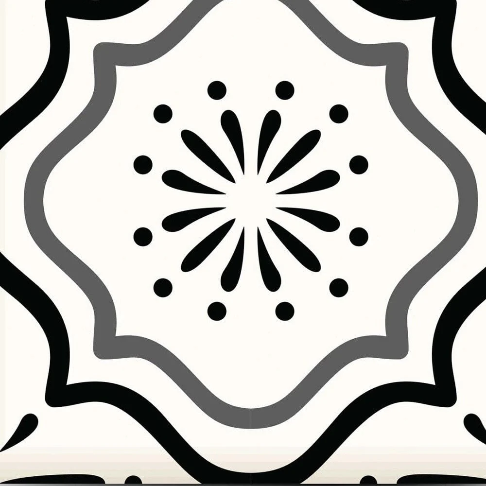 6" X 6" Black and White Multi  Peel and Stick Removable Tiles - Image 2
