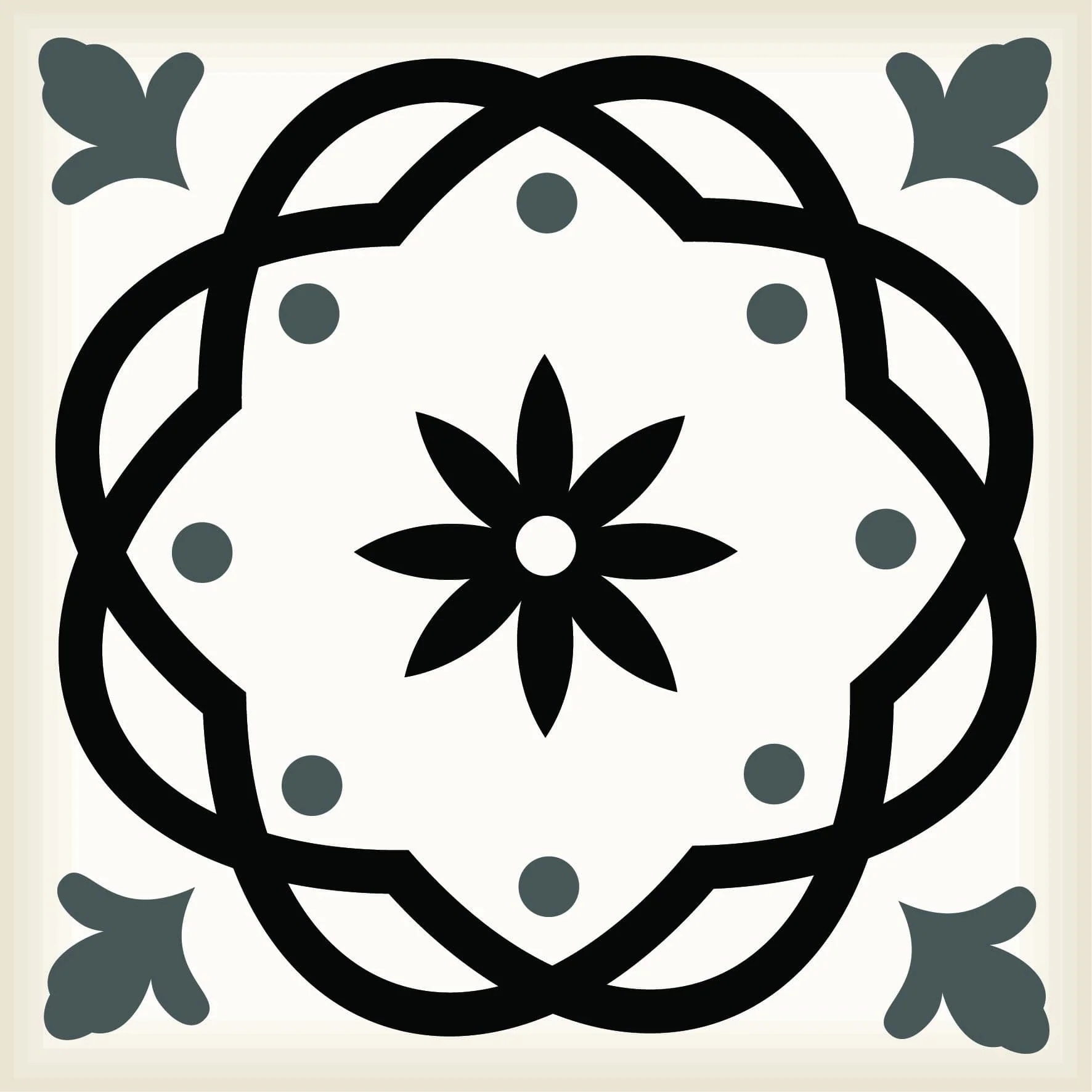6" X 6" Black and White Rolla Peel and Stick Removable Tiles - Image 2