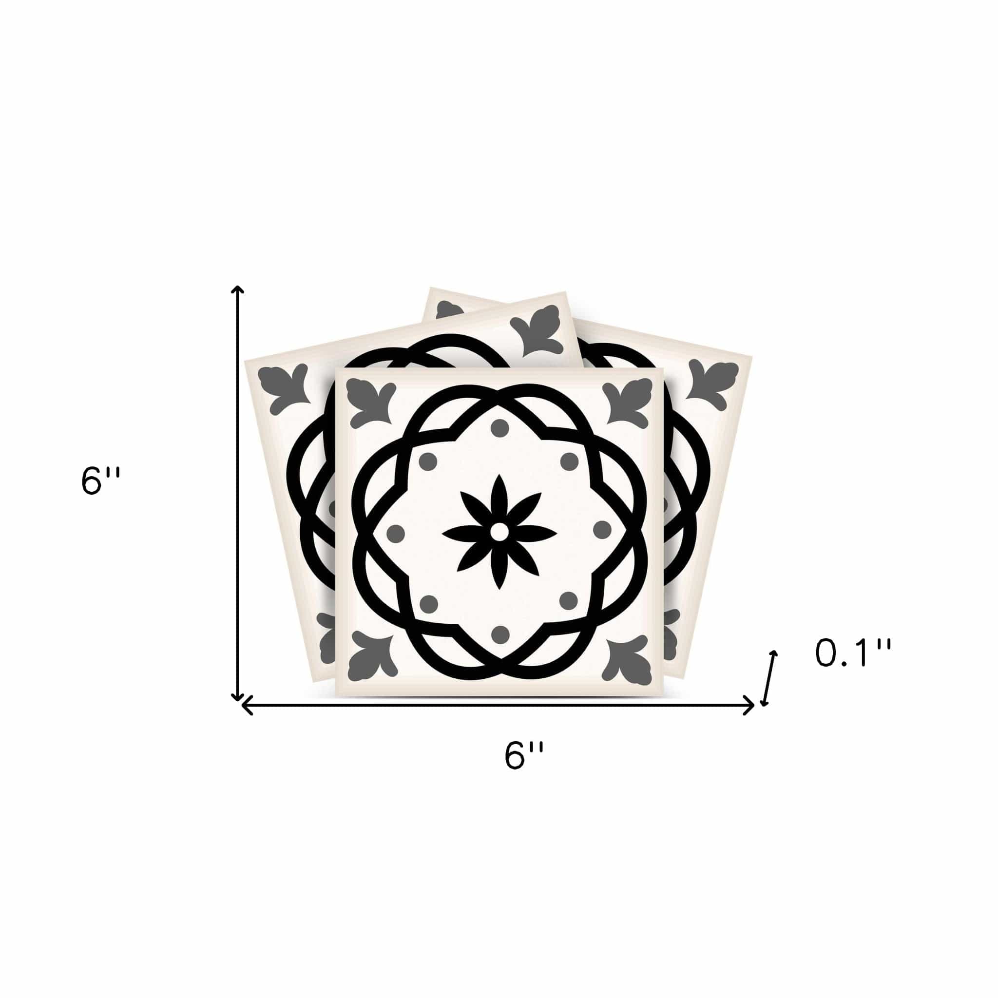 6" X 6" Black and White Rolla Peel and Stick Removable Tiles - Image 9