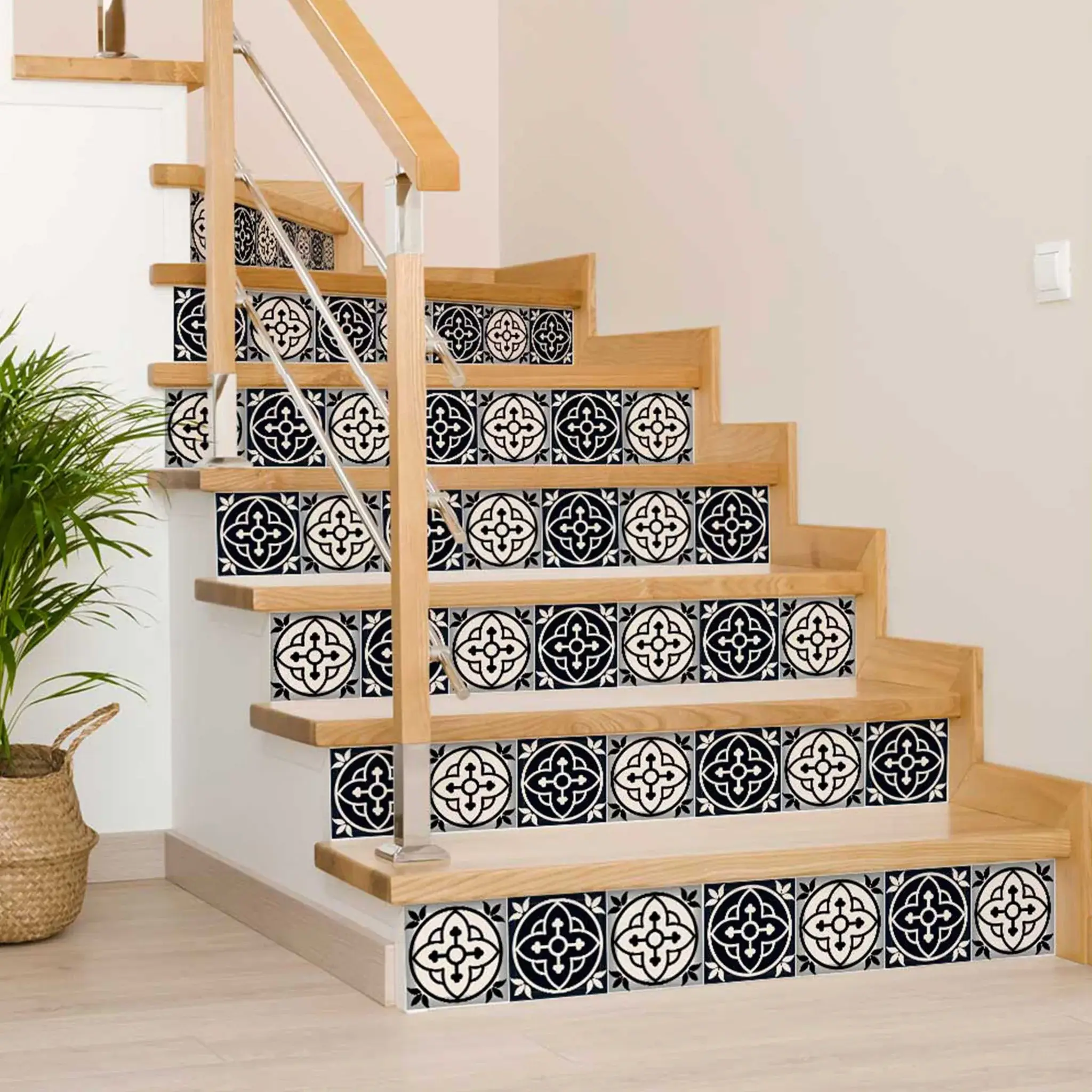 6" X 6" Black And White Rory Peel And Stick Removable Tiles - Image 5