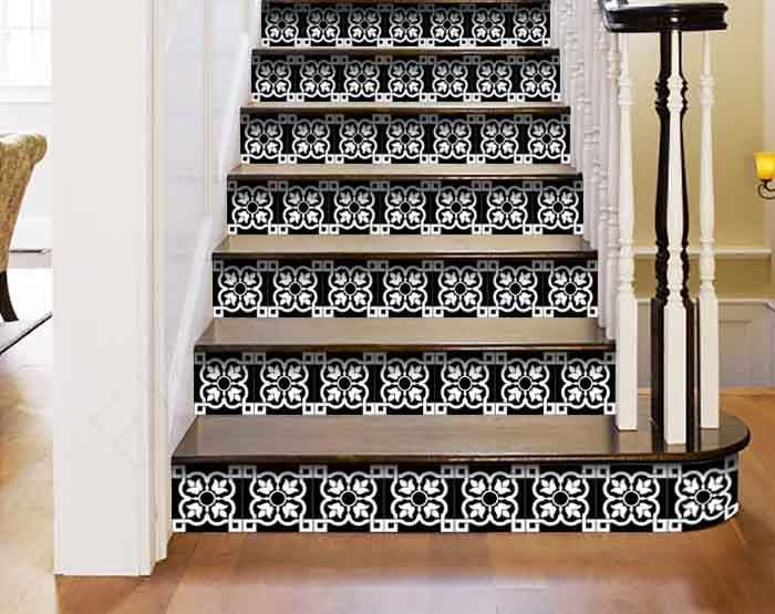 6" X 6" Black and White Stark Peel and Stick Removable Tiles - Image 2