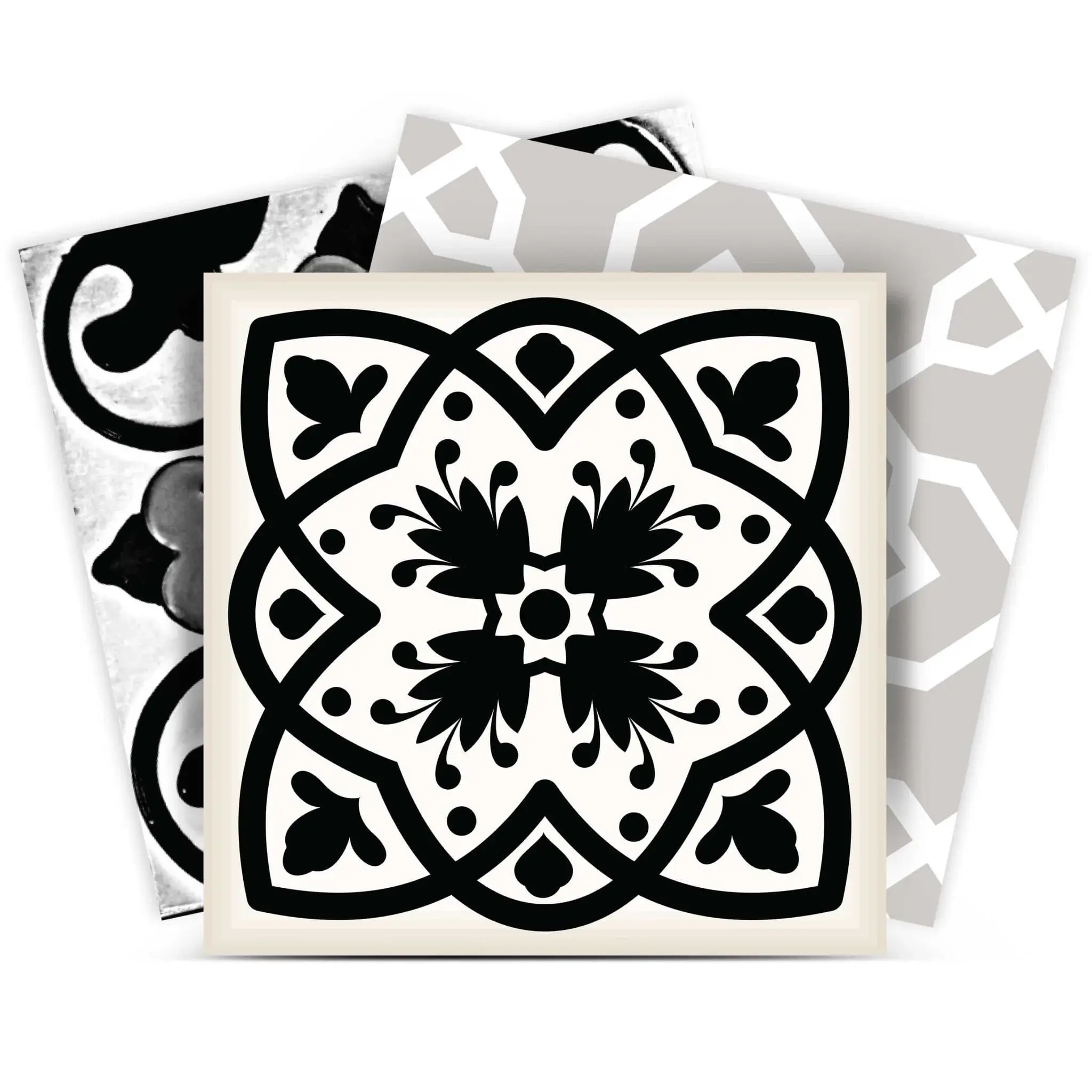 6" X 6" Black White and Gray Bella Peel and Stick Tiles - Image 4