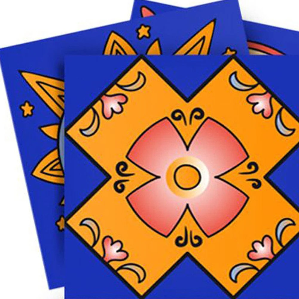6" x 6" Blue and Gold Celestial Mosaic Peel and Stick Removable Tiles - Image 4