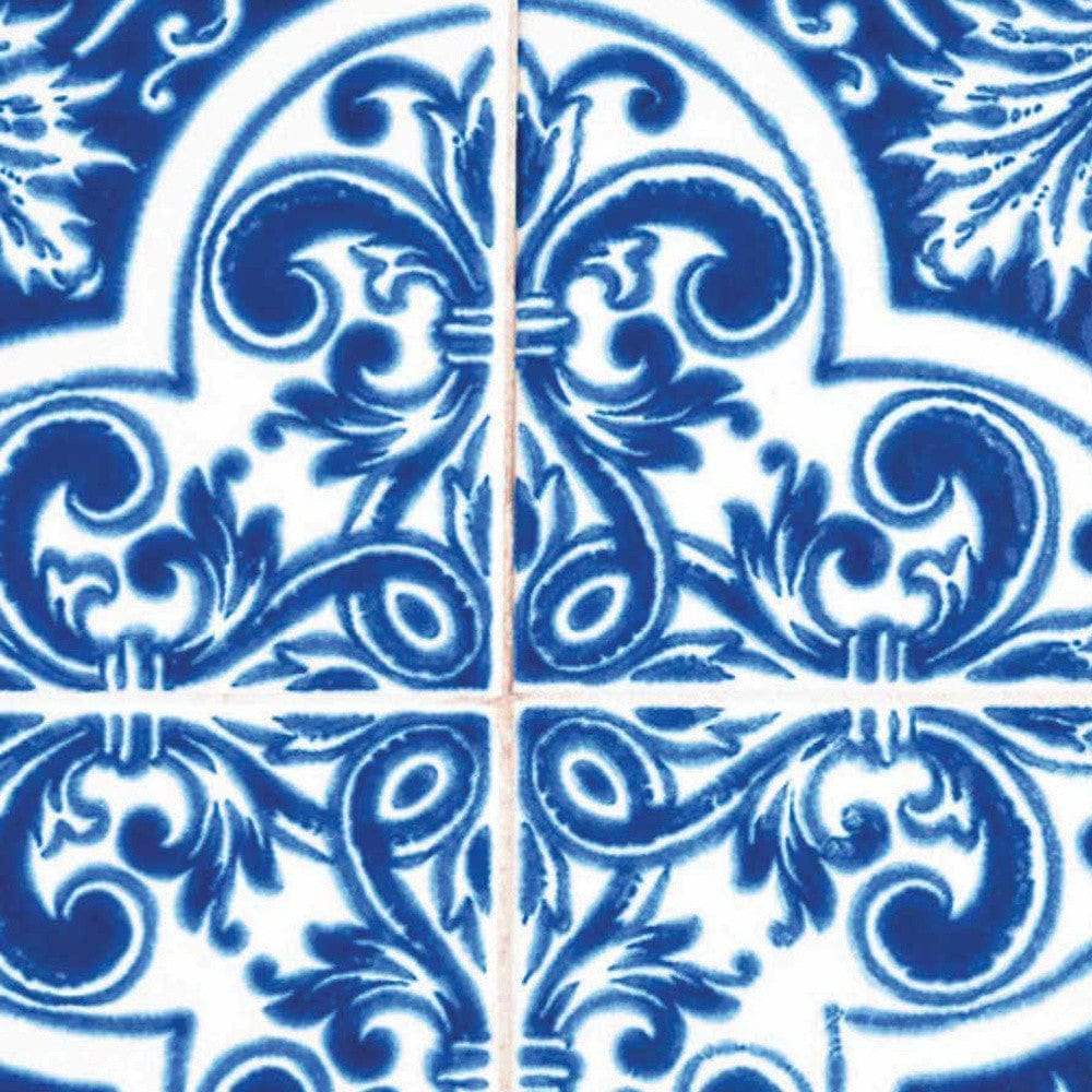 6" X 6" Blue and White Cross Peel And Stick Tiles - Image 2