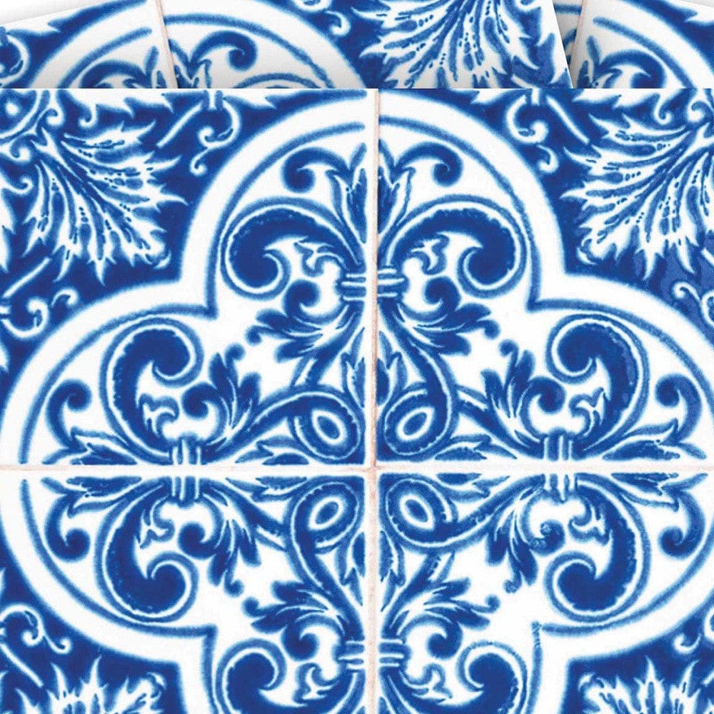 6" X 6" Blue and White Cross Peel And Stick Tiles - Image 3
