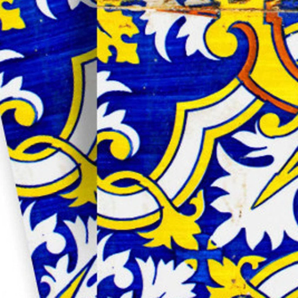 6" X 6" Blue and Yellow Links Peel And Stick Tiles - Image 2