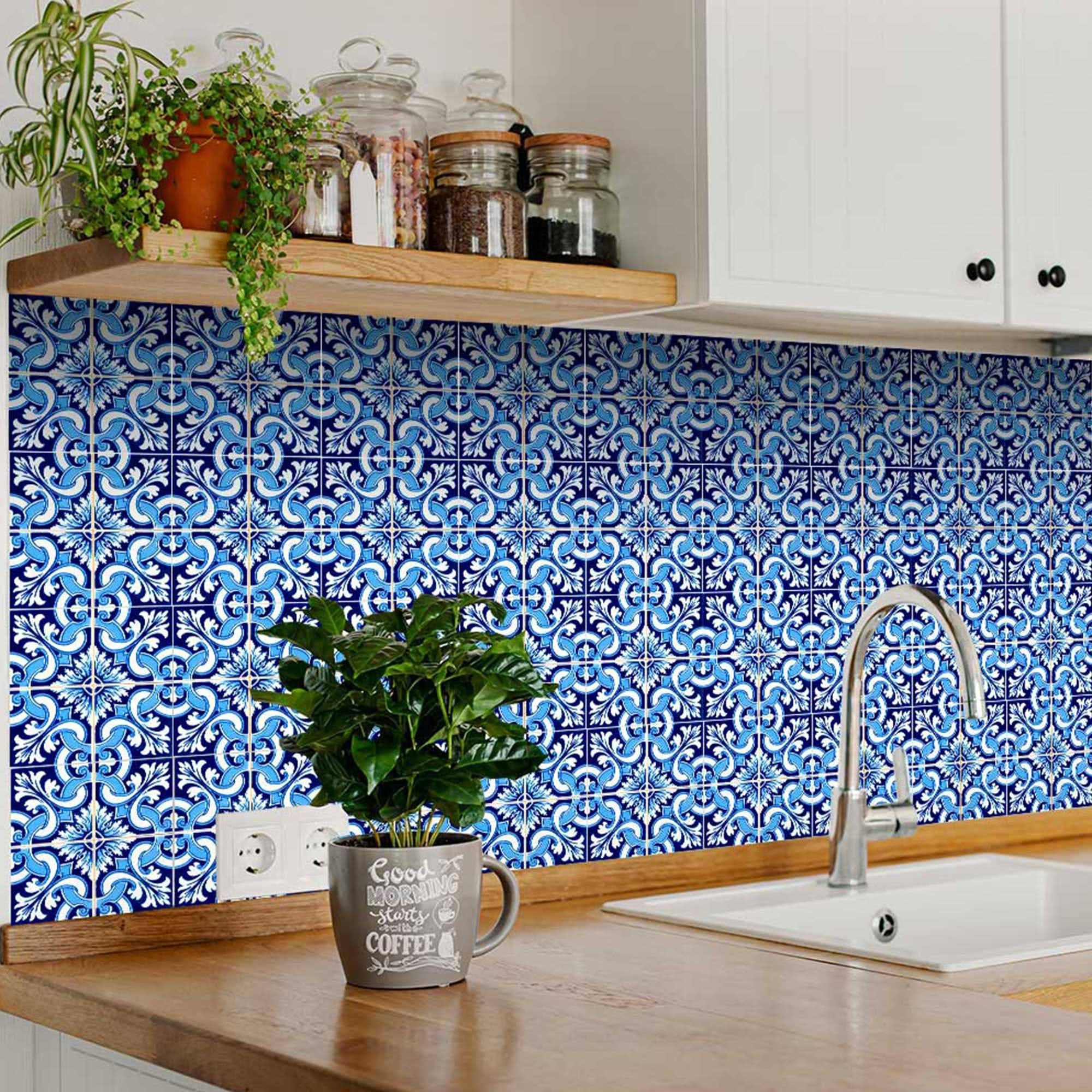 6" X 6" Blue Bali Removable Peel and Stick Tiles - Image 5