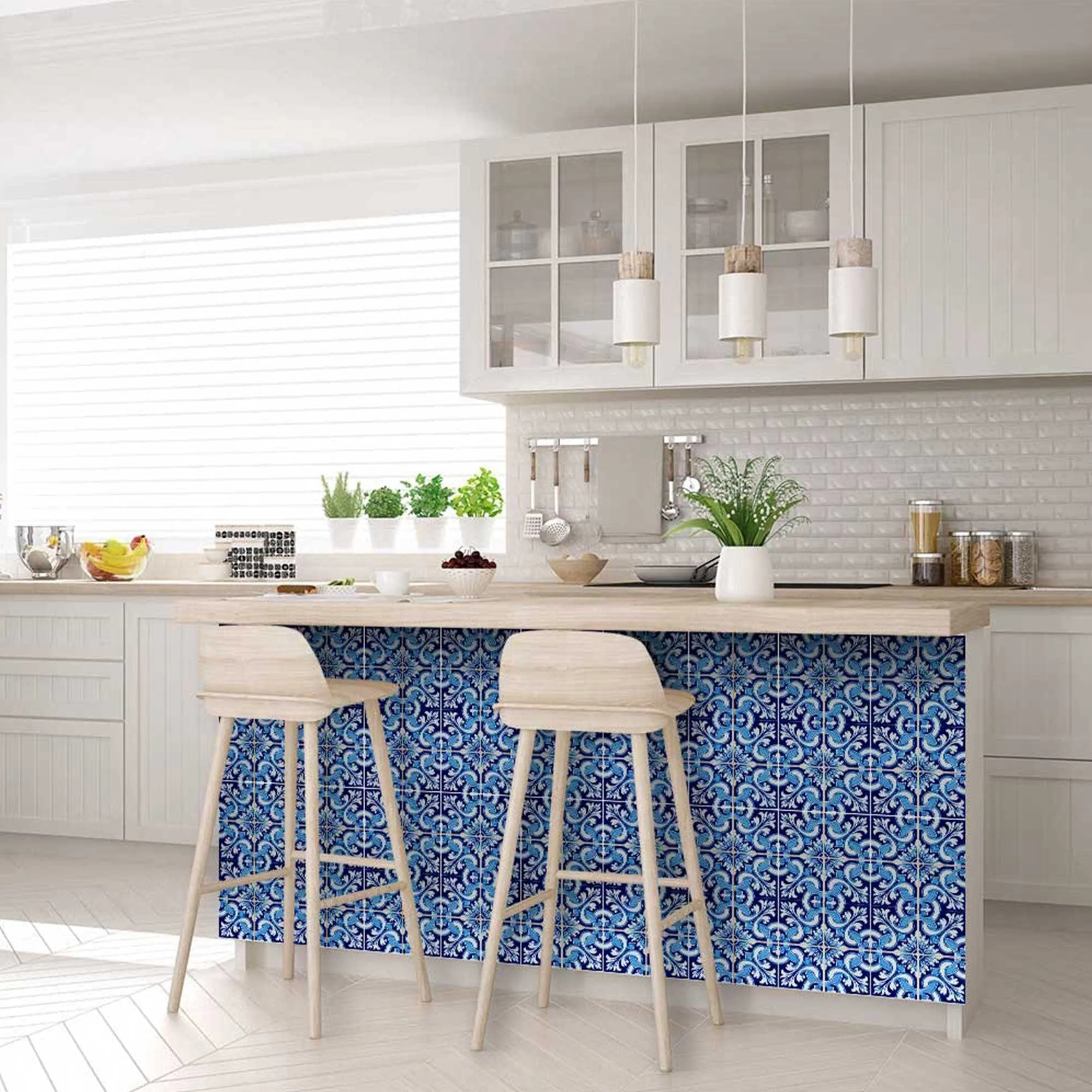 6" X 6" Blue Bali Removable Peel and Stick Tiles - Image 8