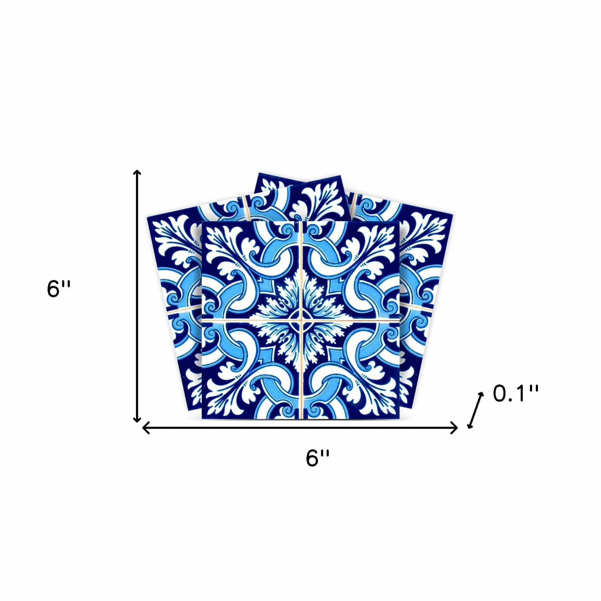 6" X 6" Blue Bali Removable Peel and Stick Tiles - Image 9