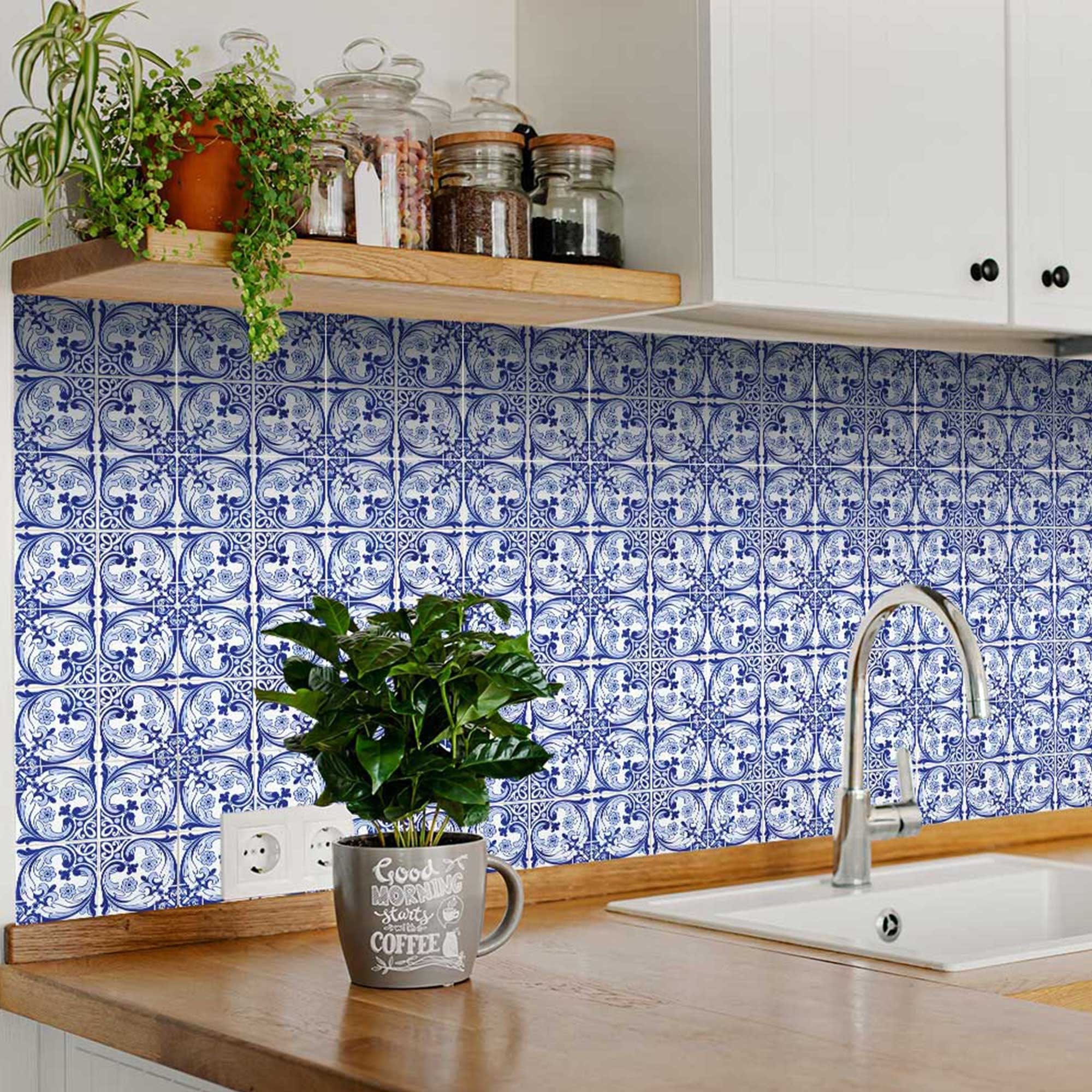 6" X 6" Blue Cloud Peel And Stick Removable Tiles - Image 3