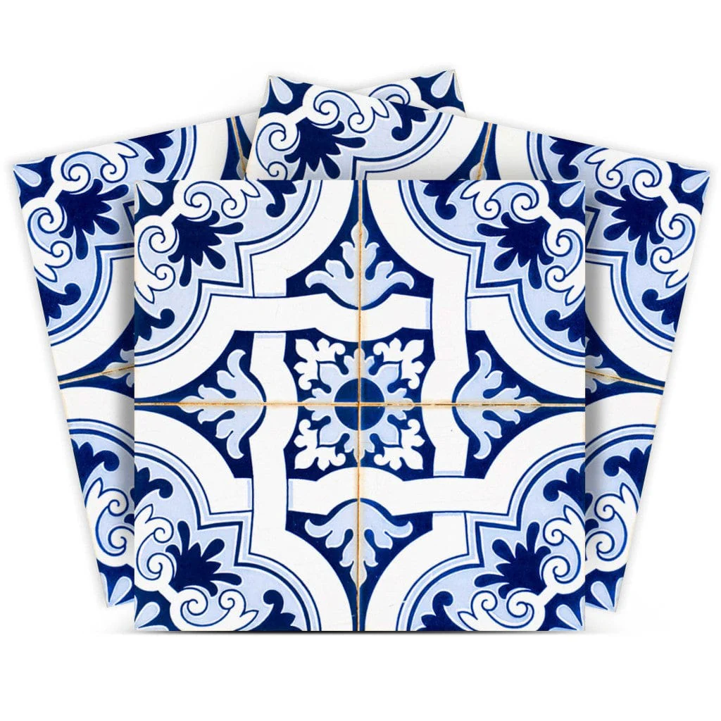 6" X 6" Blue Mia Gia Peel And Stick Removable Tiles - Image 3