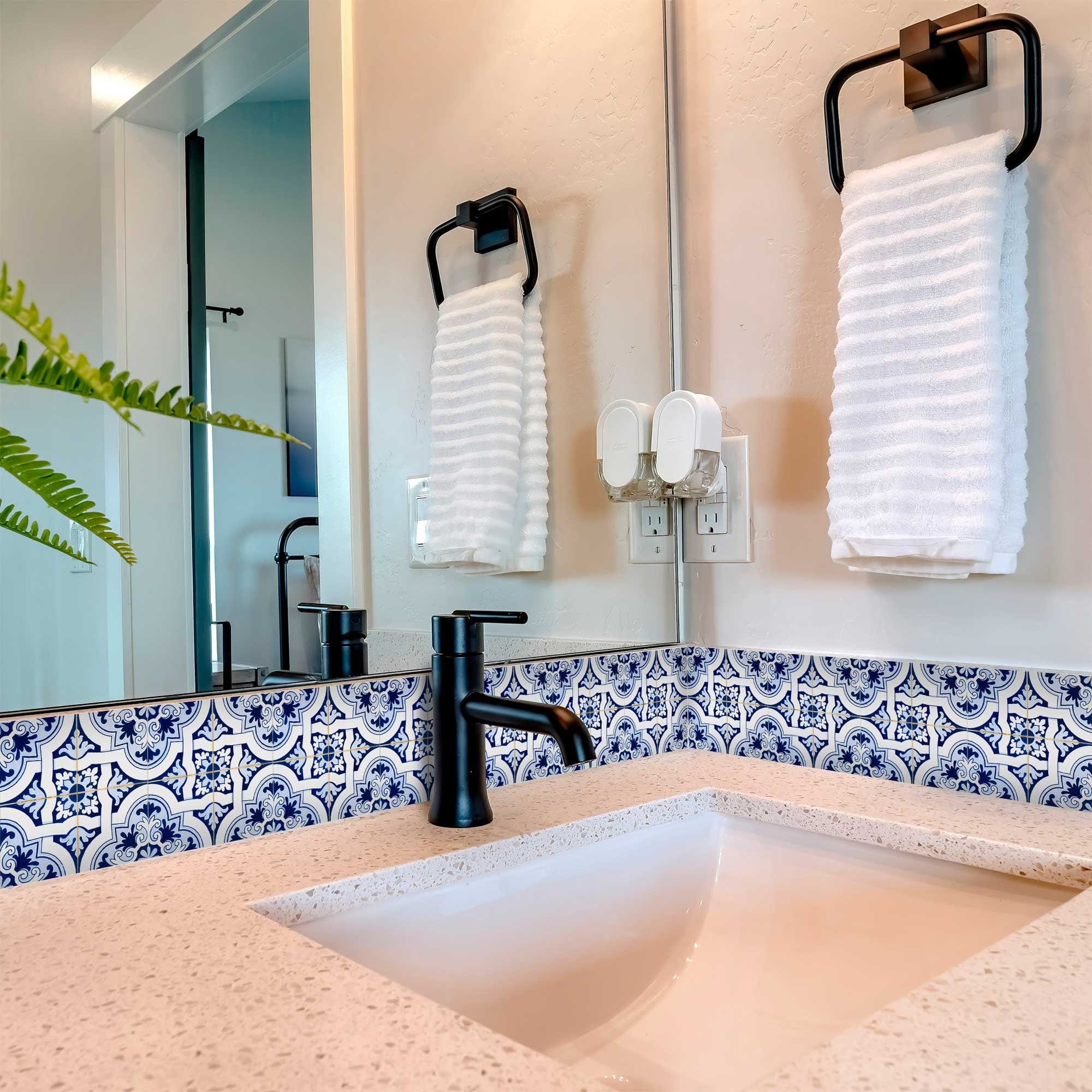 6" X 6" Blue Mia Gia Peel And Stick Removable Tiles - Image 6