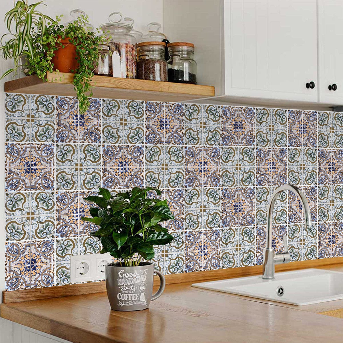 6" X 6" Blue Mia Peel And Stick Removable Tiles - Image 6