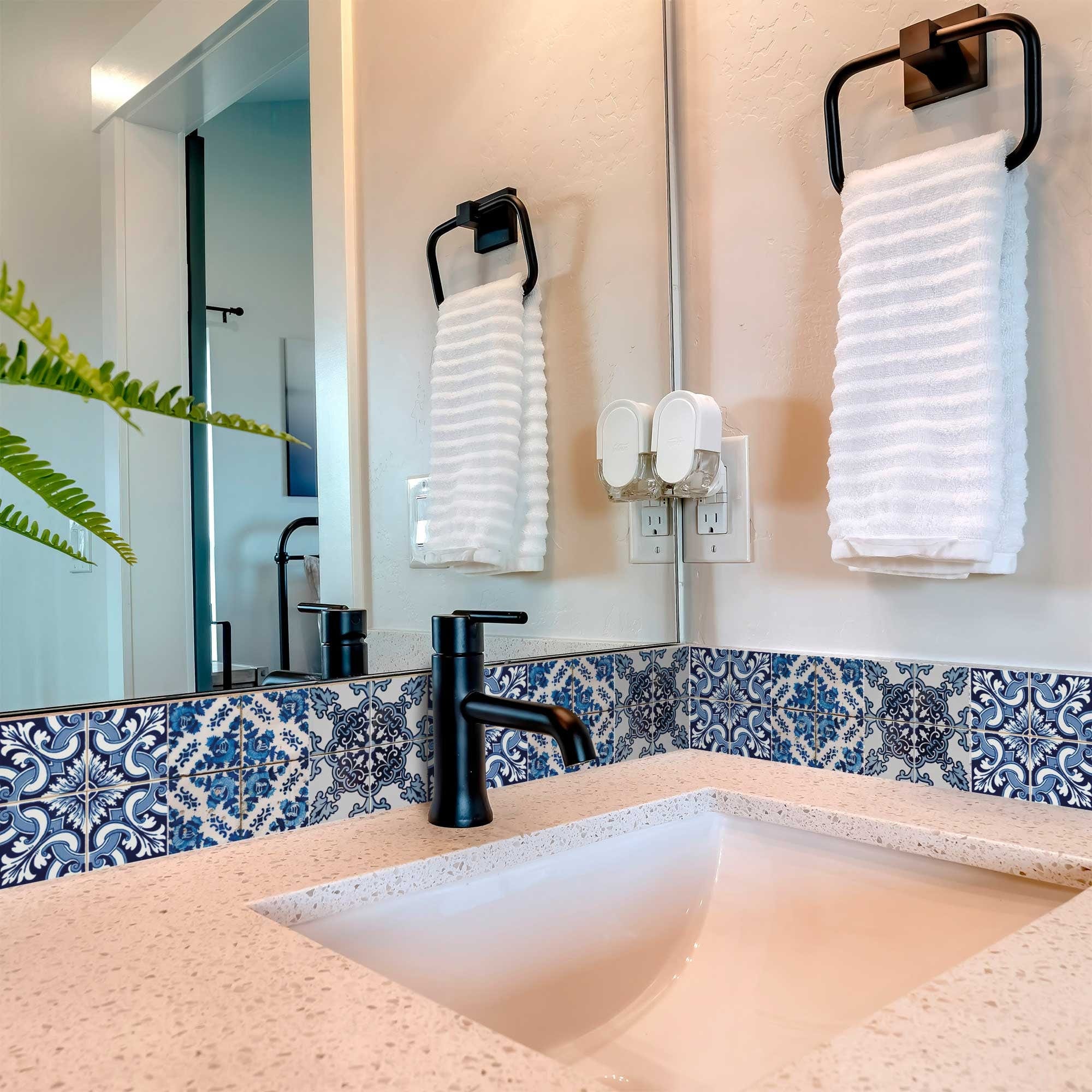 6" X 6" Blue Multi Mosaic Peel and Stick Tiles - Image 6