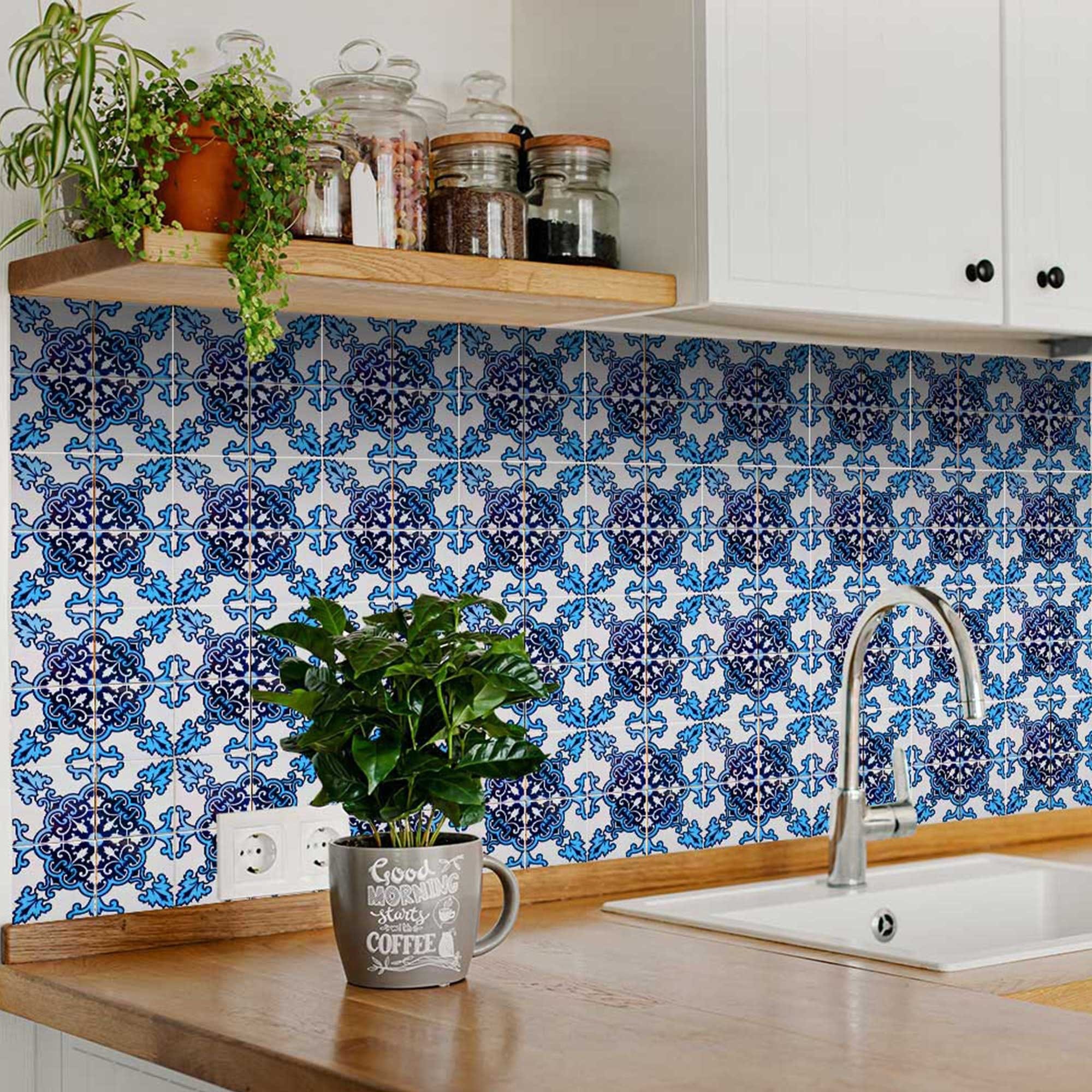 6" X 6" Blue Nelly Removable Peel and Stick Tiles - Image 5
