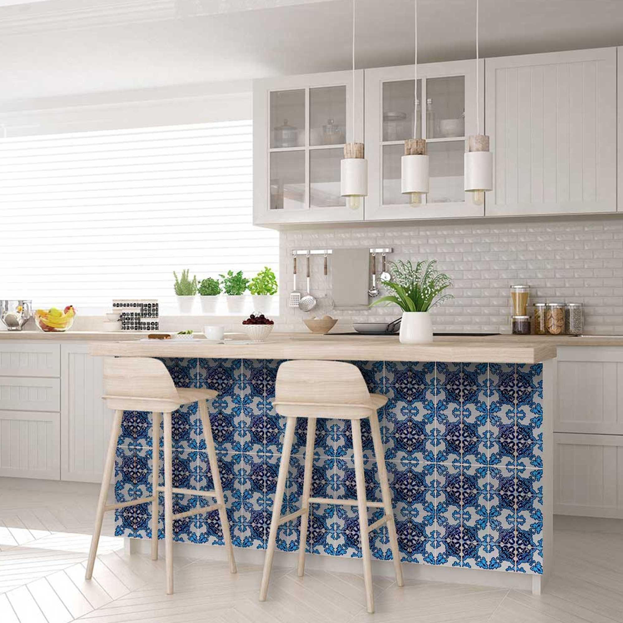 6" X 6" Blue Nelly Removable Peel and Stick Tiles - Image 8