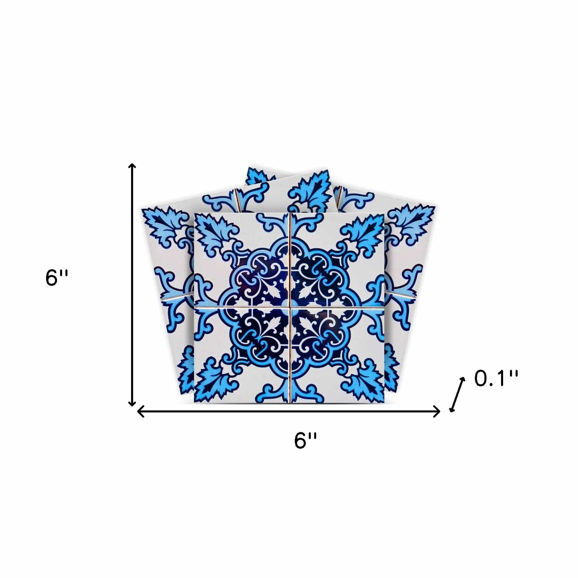 6" X 6" Blue Nelly Removable Peel and Stick Tiles - Image 9