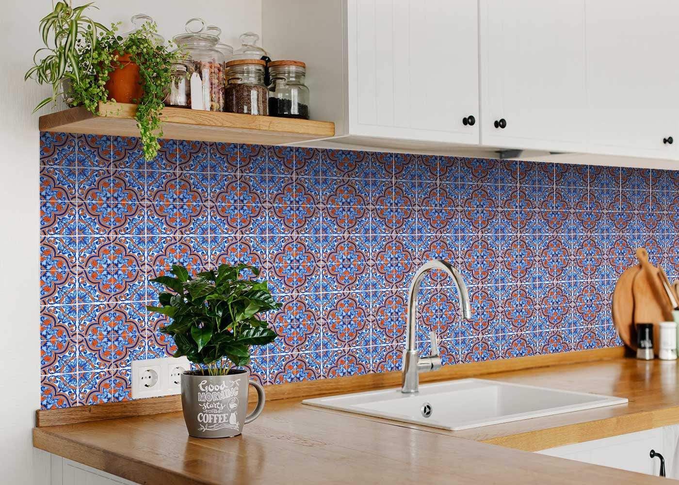 6" X 6" Blue Rust Zio Removable Peel and Stick Tiles - Image 5