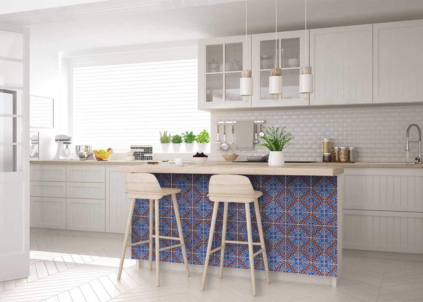 6" X 6" Blue Rust Zio Removable Peel and Stick Tiles - Image 8