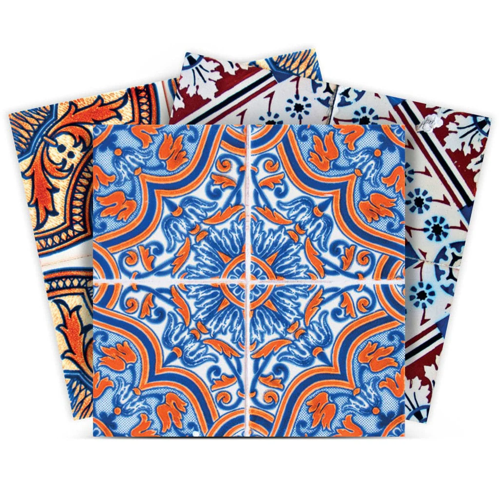 6" X 6" Blue Warm Tones Mosaic Peel and Stick Tiles - Image 4