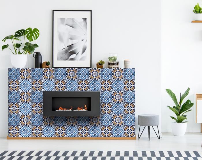 6" X 6" Blue White Golden Peel and Stick Tiles - Image 4