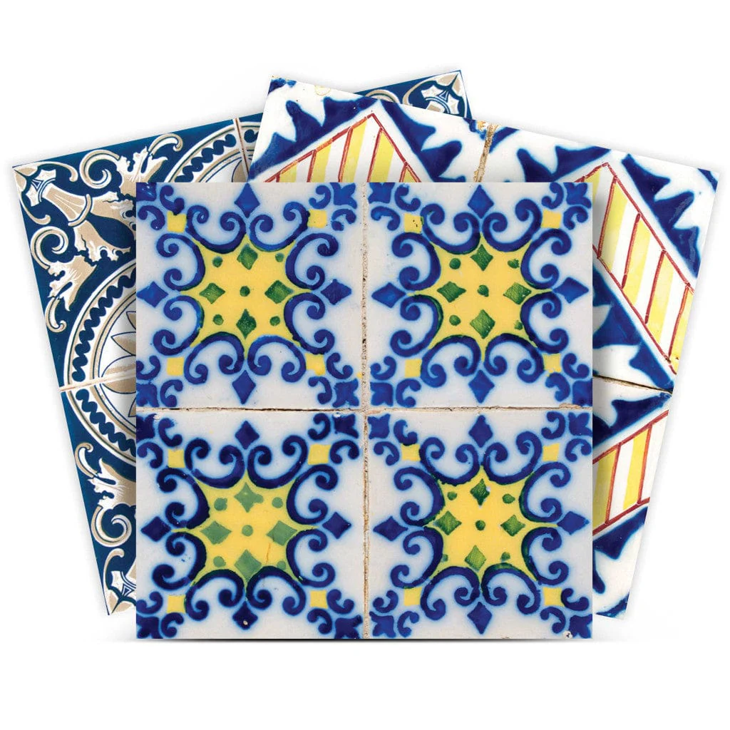 6" X 6" Blue Yellow Julia Peel and Stick Tiles - Image 3