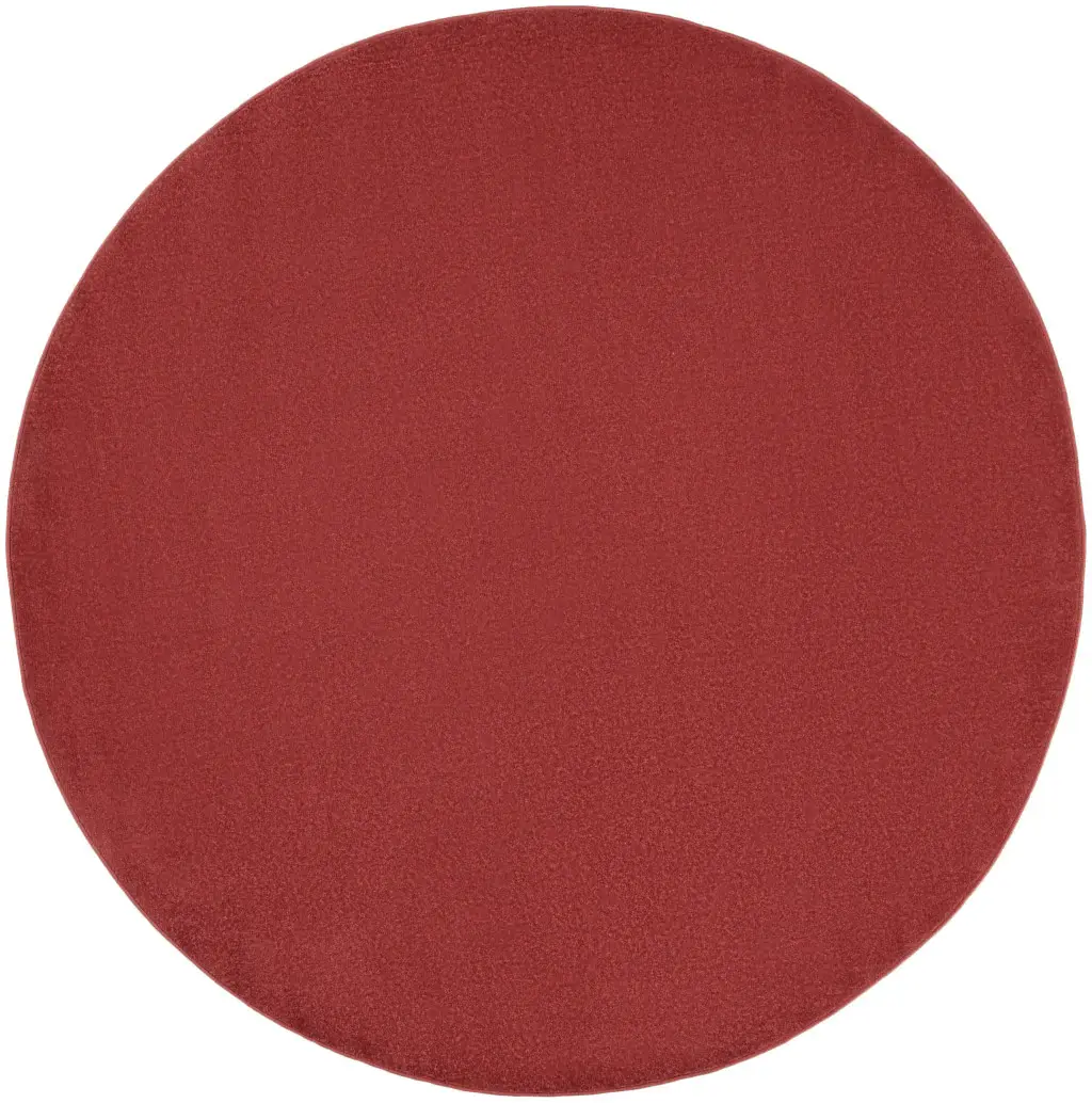 6' X 6' Brick Red Round Non Skid Indoor Outdoor Area Rug - Image 2