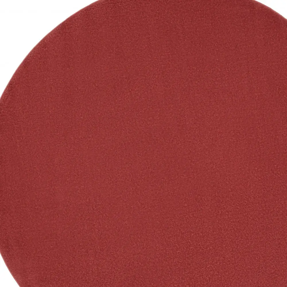 6' X 6' Brick Red Round Non Skid Indoor Outdoor Area Rug - Image 3