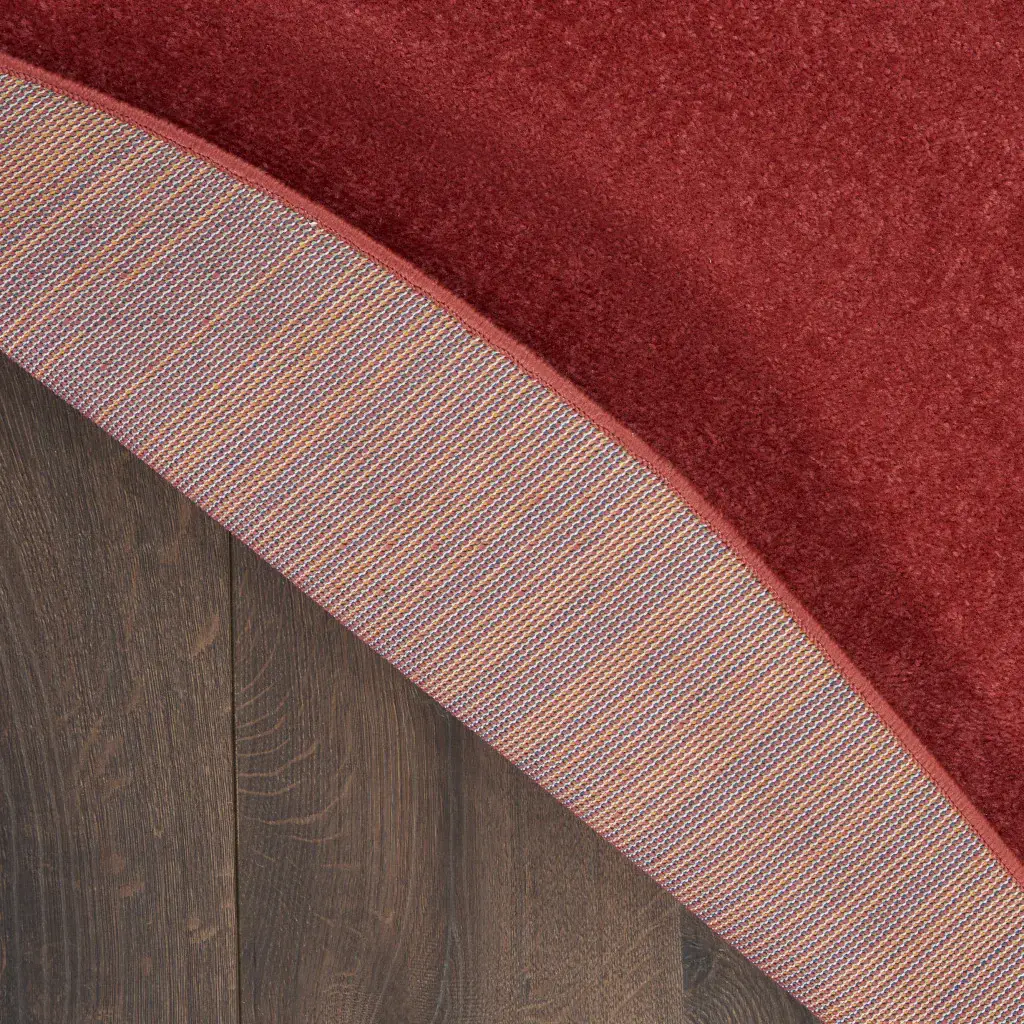 6' X 6' Brick Red Round Non Skid Indoor Outdoor Area Rug - Image 5