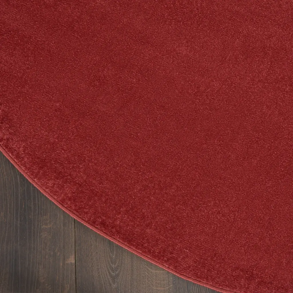 6' X 6' Brick Red Round Non Skid Indoor Outdoor Area Rug - Image 7
