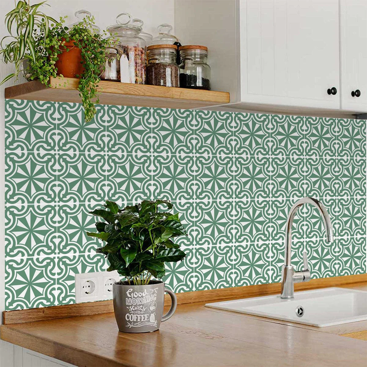 6" X 6" Glenda Sage  Removable Peel and Stick Tiles - Image 5