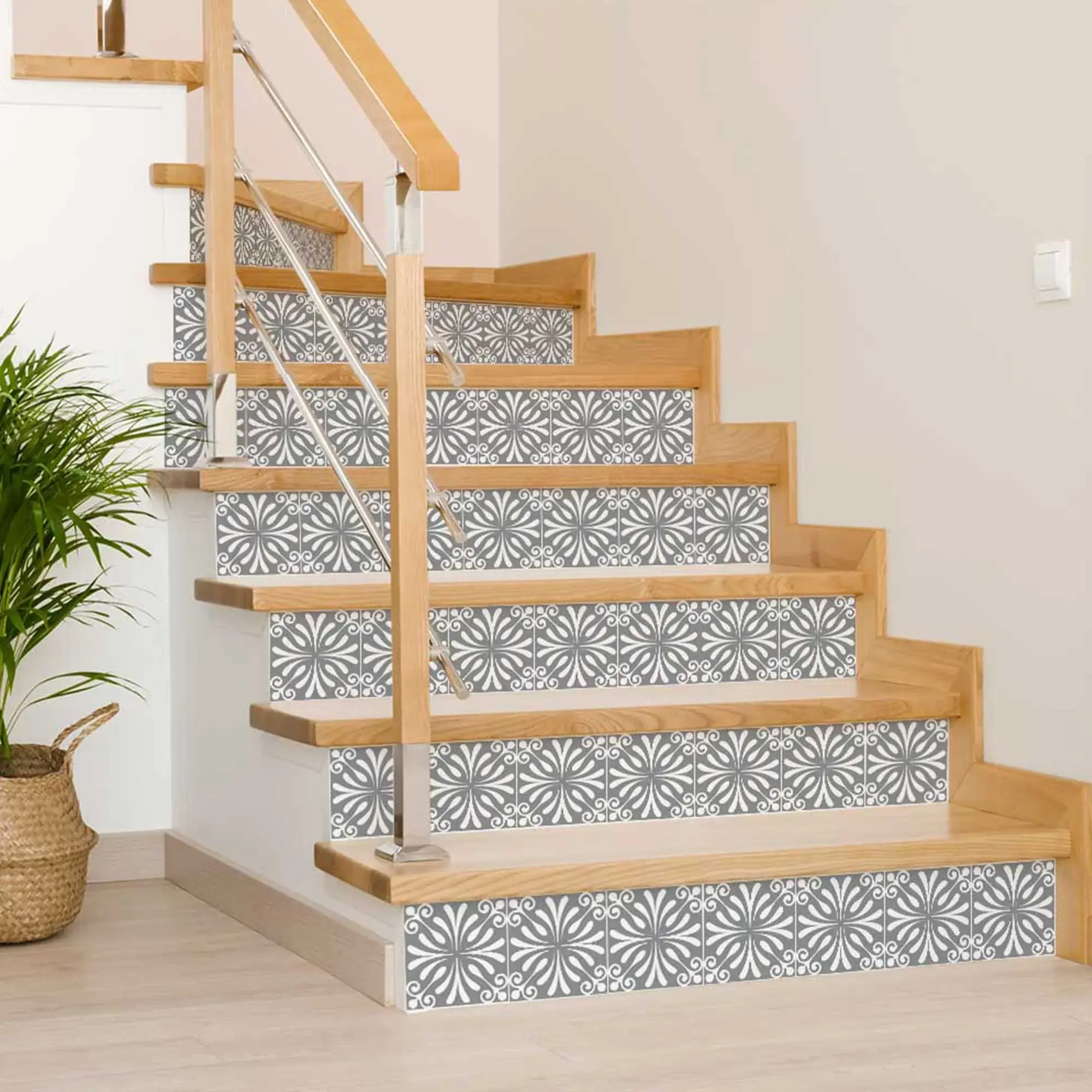 6" X 6" Gray And White Spire Peel And Stick Removable Tiles - Image 4