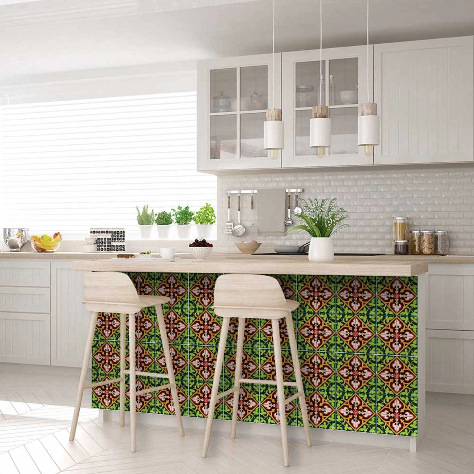6" X 6" Green Leva Removable Peel and Stick Tiles - Image 9