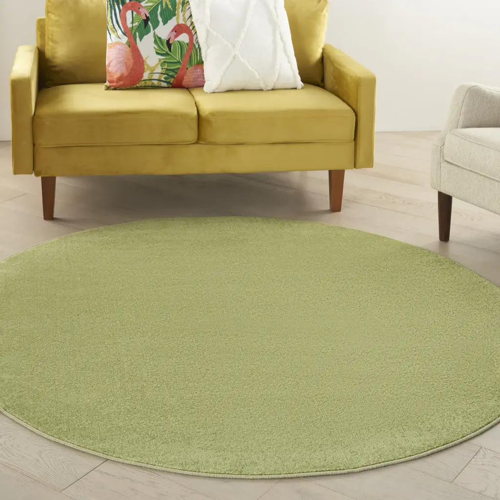 6' X 6' Green Round Non Skid Indoor Outdoor Area Rug - Image 4