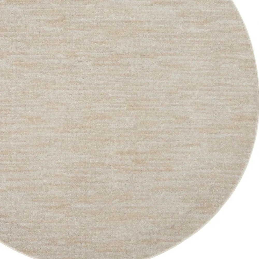 6' X 6' Ivory And Beige Round Non Skid Indoor Outdoor Area Rug - Image 3