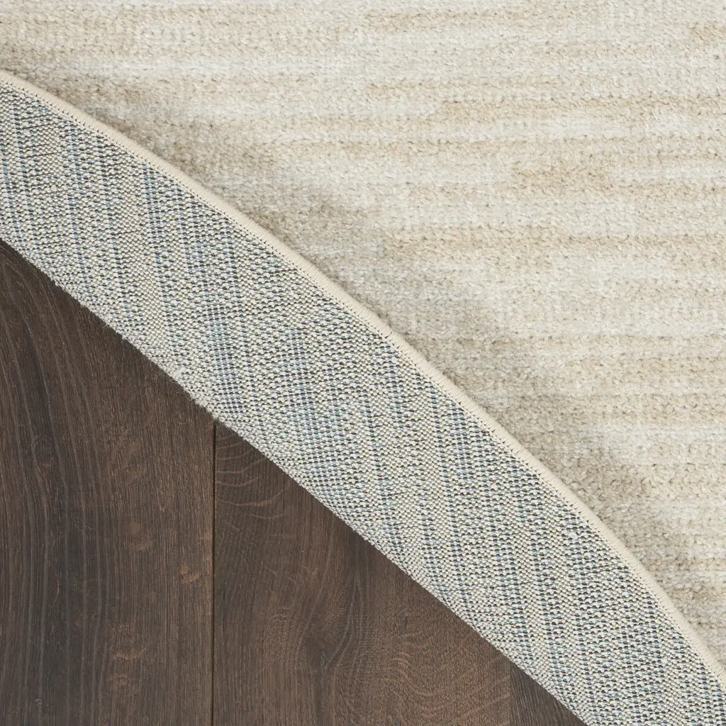 6' X 6' Ivory And Beige Round Non Skid Indoor Outdoor Area Rug - Image 4