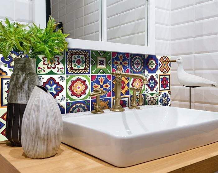6" x 6" Mediterra Celestial Mosaic Peel and Stick Removable Tiles - Image 3
