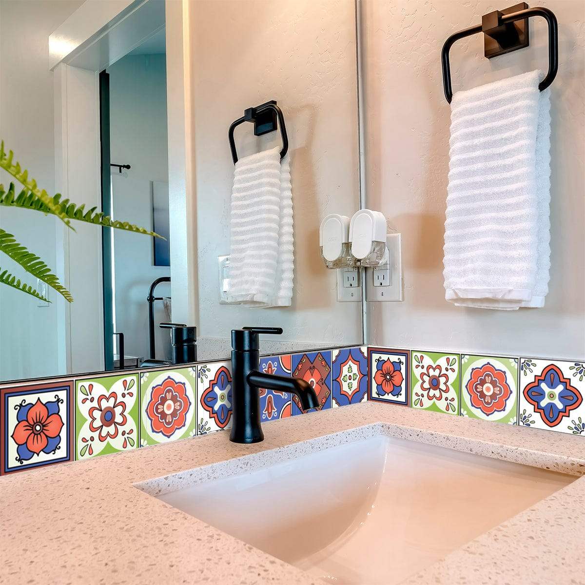 6" X 6" Mediterra Terra Cotta Mosaic Peel And Stick Removable Tiles - Image 7