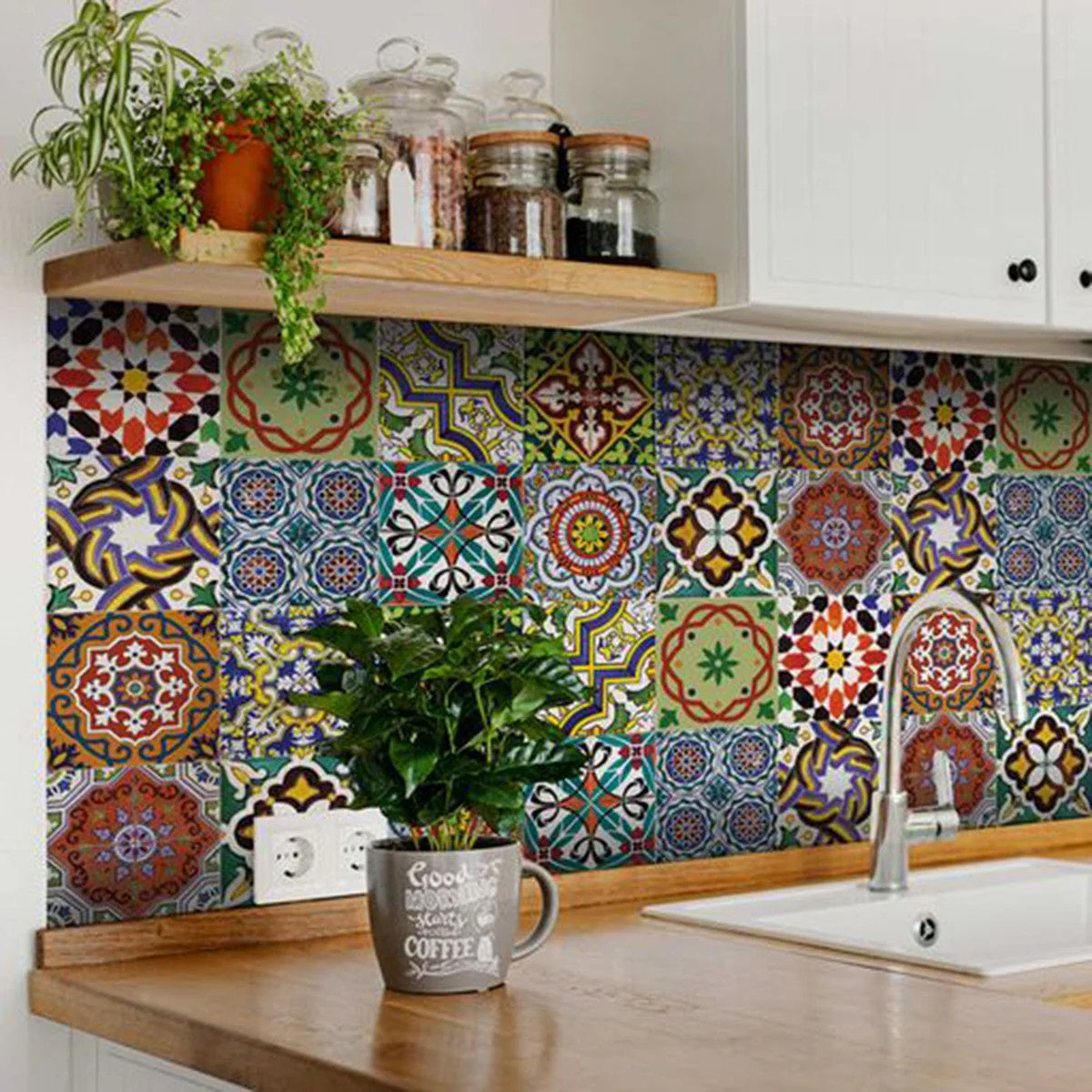 6" X 6" Mediterranean Mash Mosaic Peel and Stick Tiles - Image 5